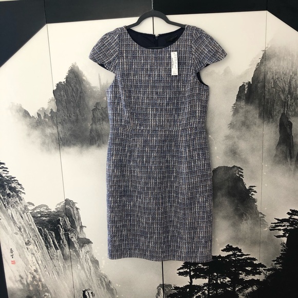 J. Crew Dresses & Skirts - NWT J Crew Blue Boucle Sheath Size 12